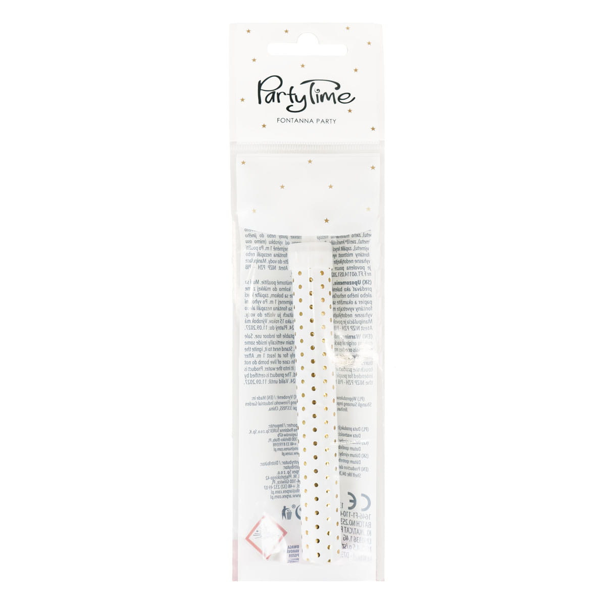 Fontanna tortowa 12cm złote kropki DS7337 Arpex